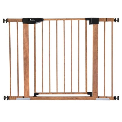 Mom's Choice Award Winner-BABELIO 26-40 Inch Metal Baby Gate with Wood Pattern, Easy Install