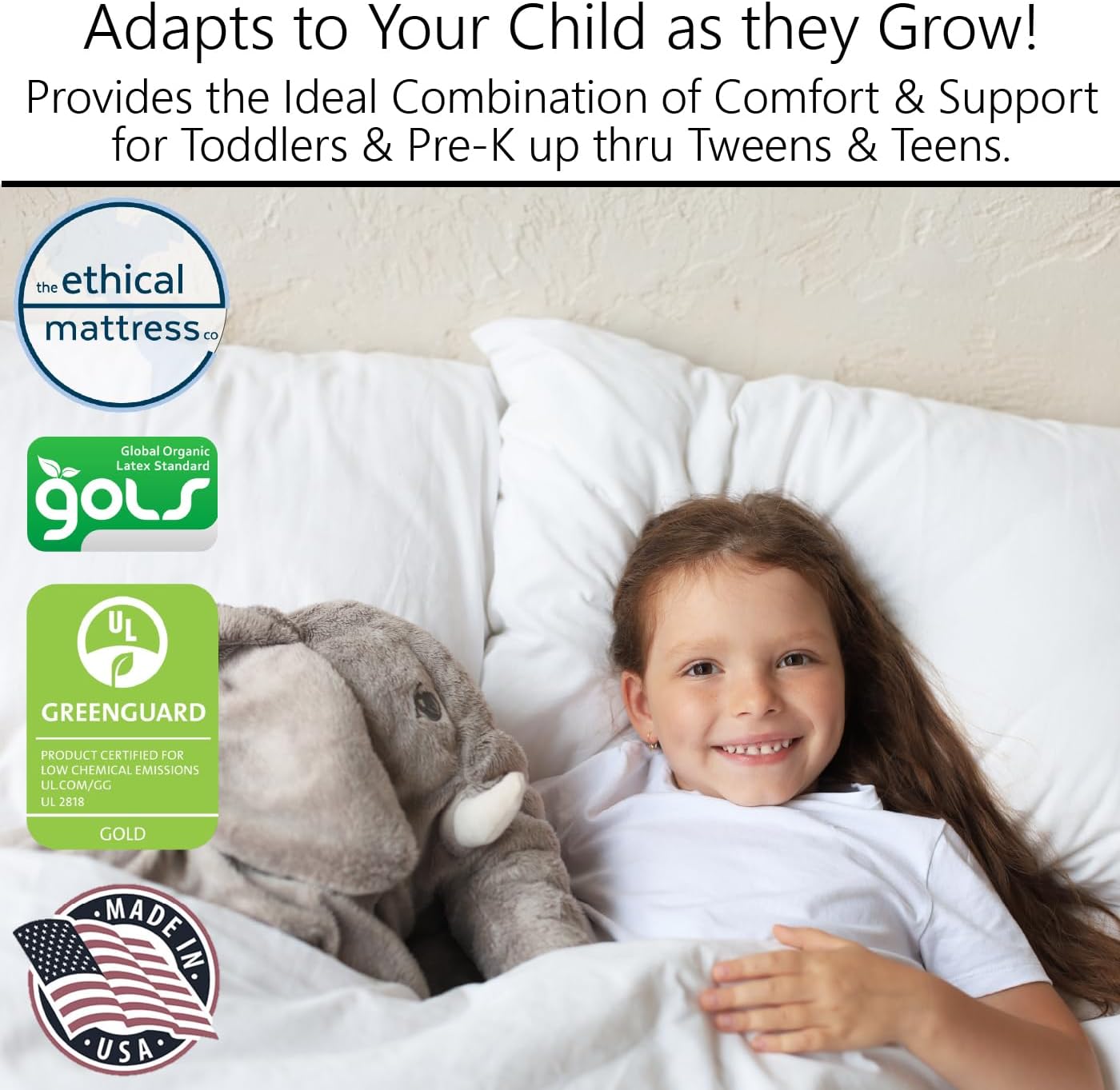 Ethical Mattress CO 6" Kid’s Mattress, Toxin-Free, Made in The USA with Organic Cotton, Wool, Latex