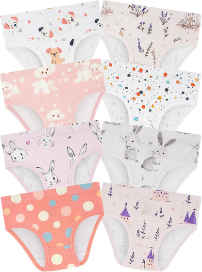 Girls' Underwear,Soft Cotton Tagless Panties for Toddlers' & Little Kids Comfort,Breathable
