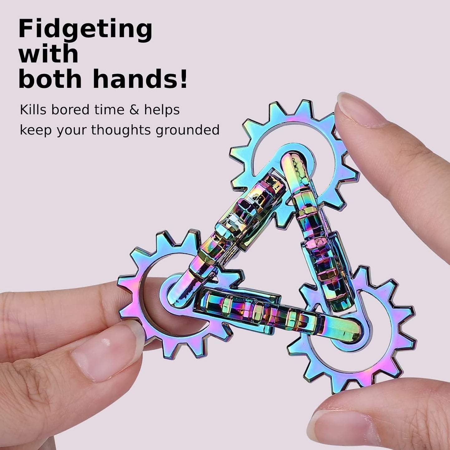 Infinity Gear Fidget Toy, Solid Metal Never Ending Flippy Novelty Kinetic Desk Toy, Relieve Stress