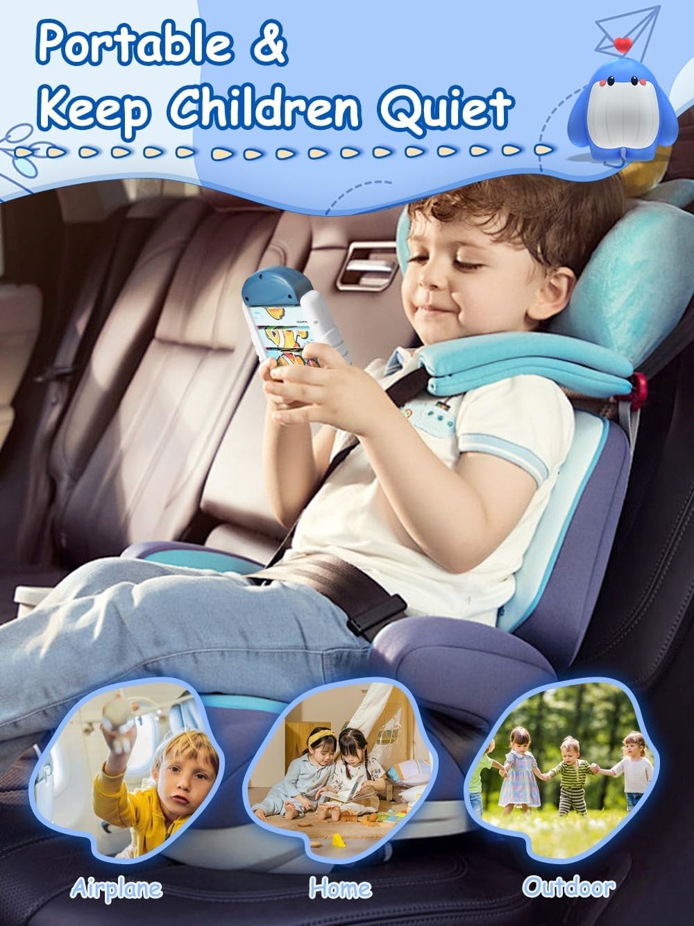 16-Piece Rotating Puzzles for Kids 4-6, Toddlers Puzzles 2-4, Road Trip, Airplane Activities Game