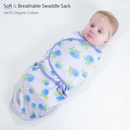LollyBanks Baby Swaddles 100% Organic Cotton, 3-6 Months Baby Girl Swaddles with Easy Change