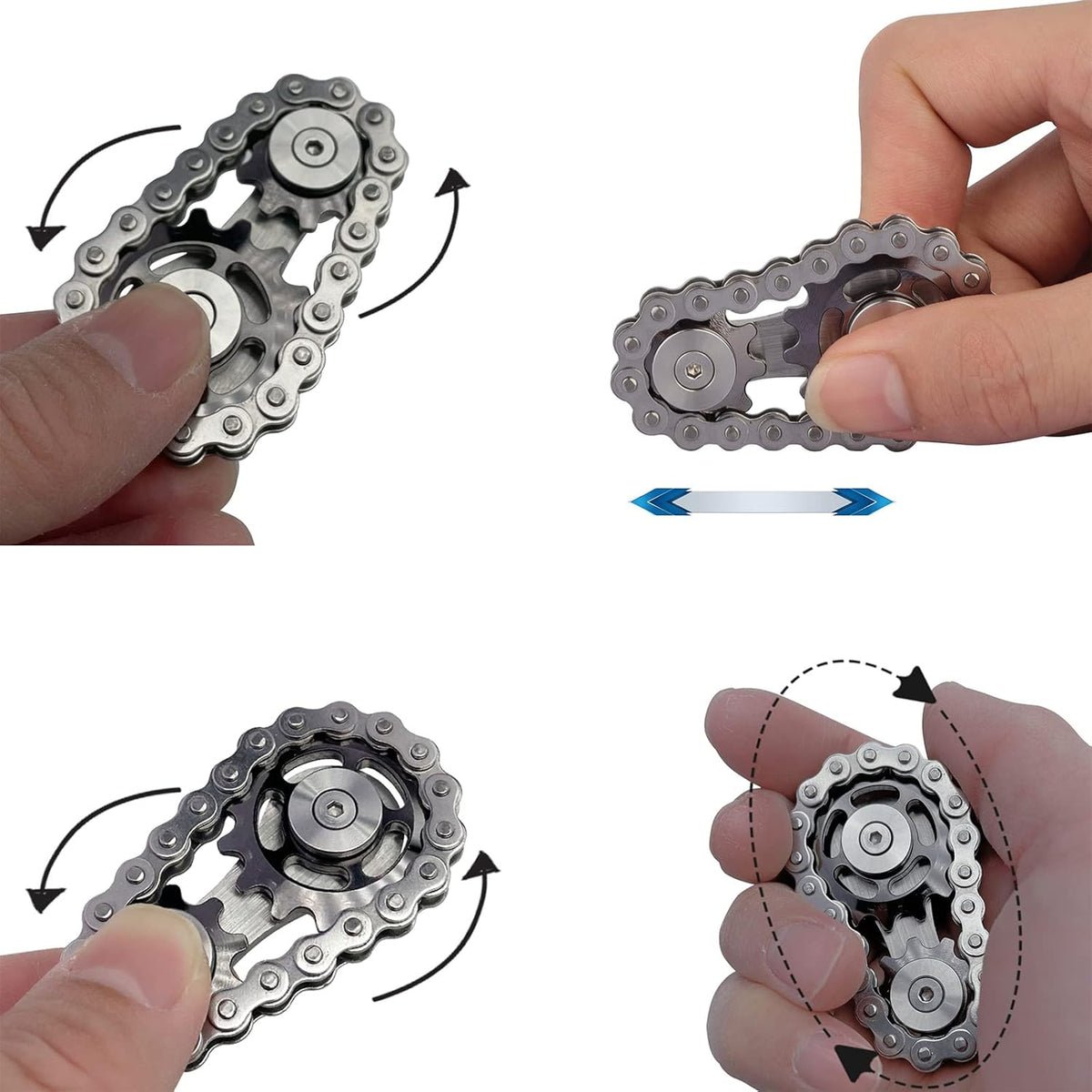 Chain Gear Fidget Spinner, Metal Sprocket Chain Fidget Toy, Stress Anxiety Relief Fidget Toy, Bike