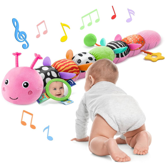Baby Toys 6-12 Months Music Caterpillar Infant Toys Stuffed Animals 0-3-6 Months Teething Tummy