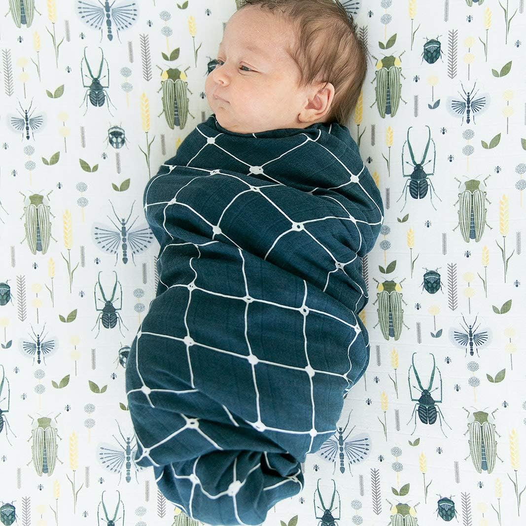 GRACED SOFT LUXURIES Premium Muslin Baby Swaddle Blankets 2 Pack | Large 47 x 47 inch | 100% Cotton