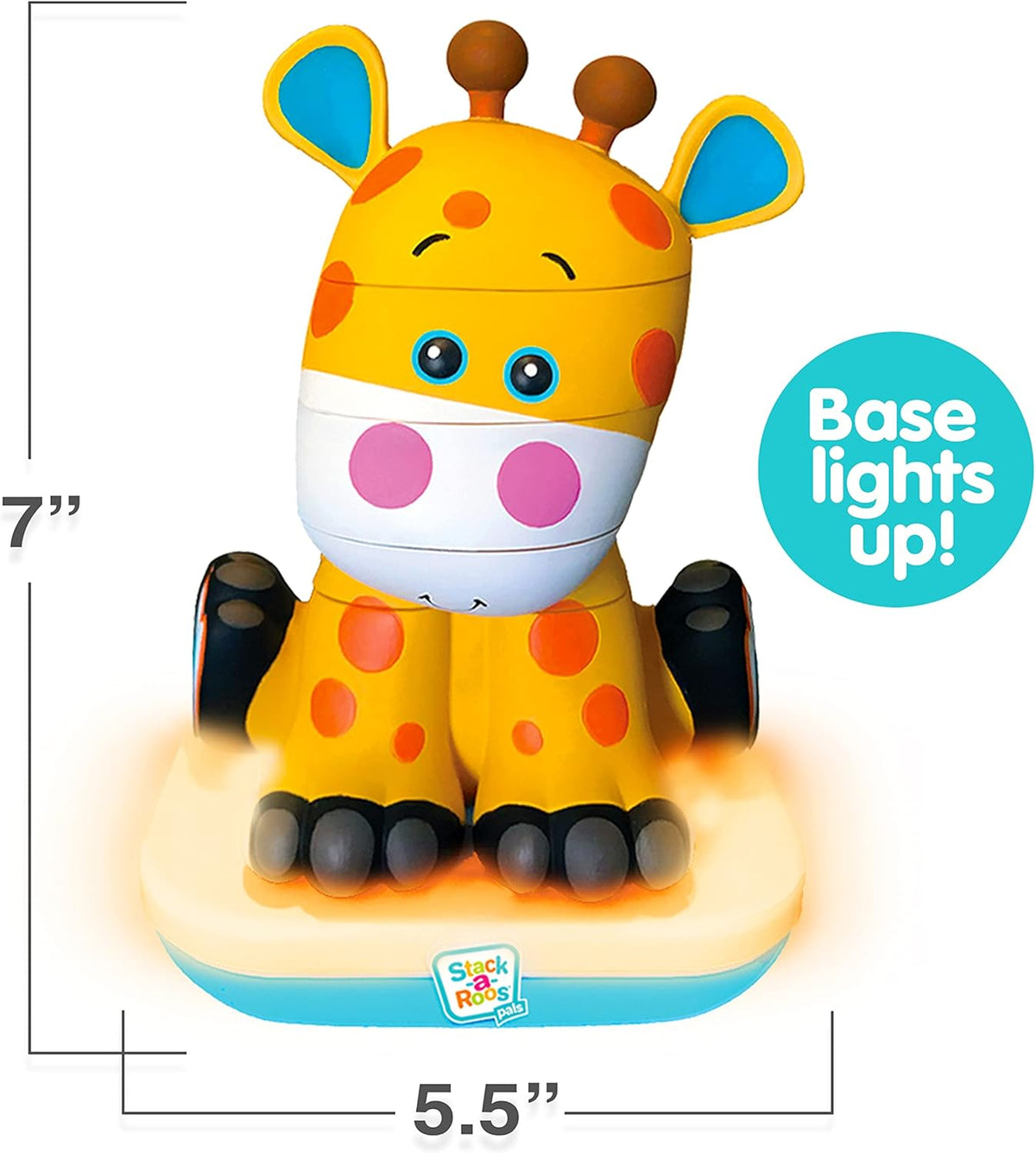 Stack-a-Roos Baby Giraffe by Salus Brands - Animal Stacking Toy, Educational Early Learning Toy for