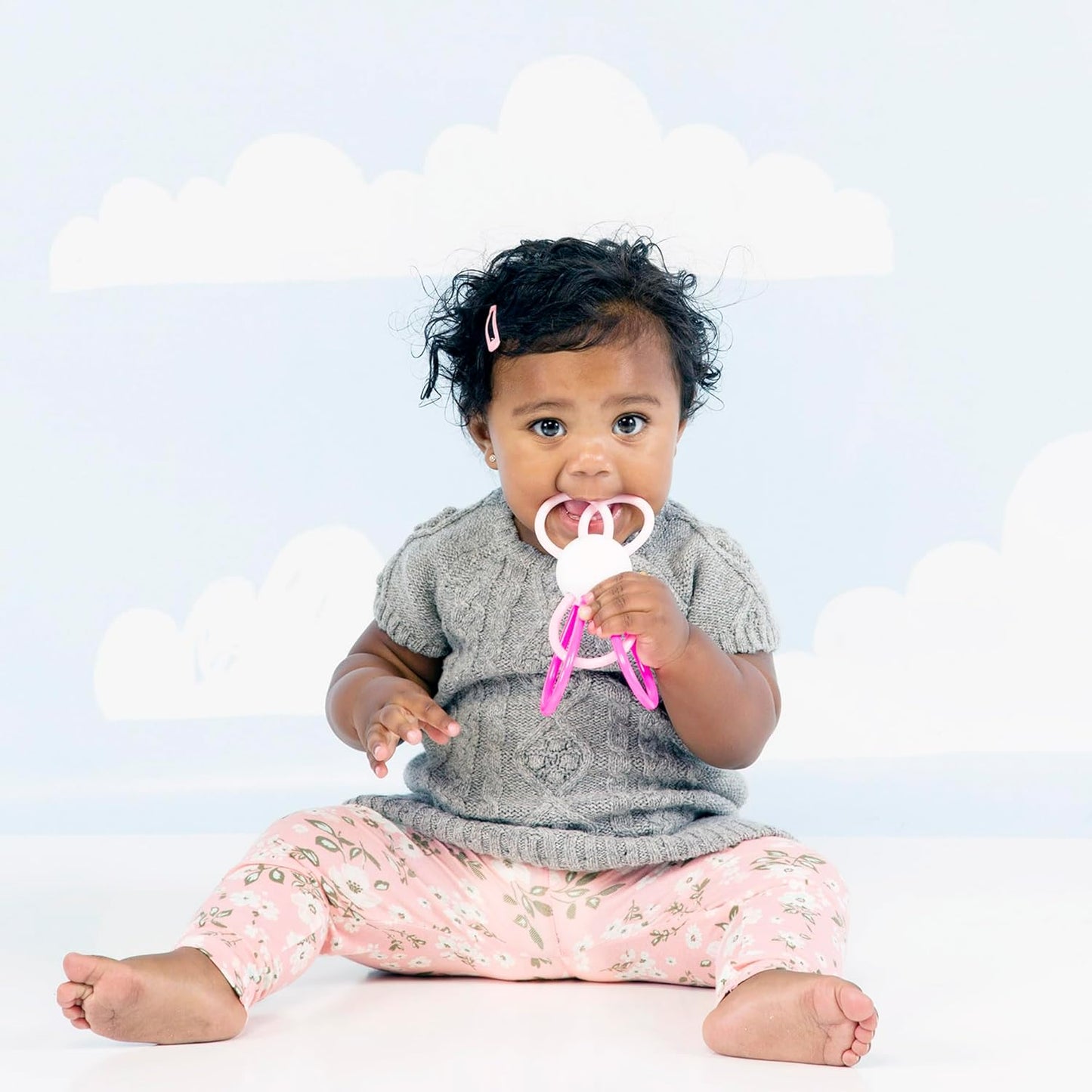 Manhattan Toy Zoo Animal Winkel Bunny Rabbit Multicolor Rattle & Sensory Teether for Baby and