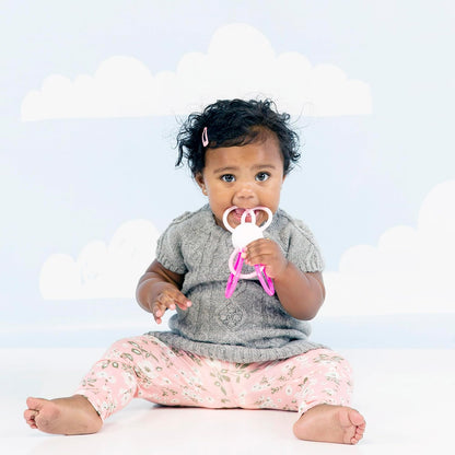 Manhattan Toy Zoo Animal Winkel Bunny Rabbit Multicolor Rattle & Sensory Teether for Baby and