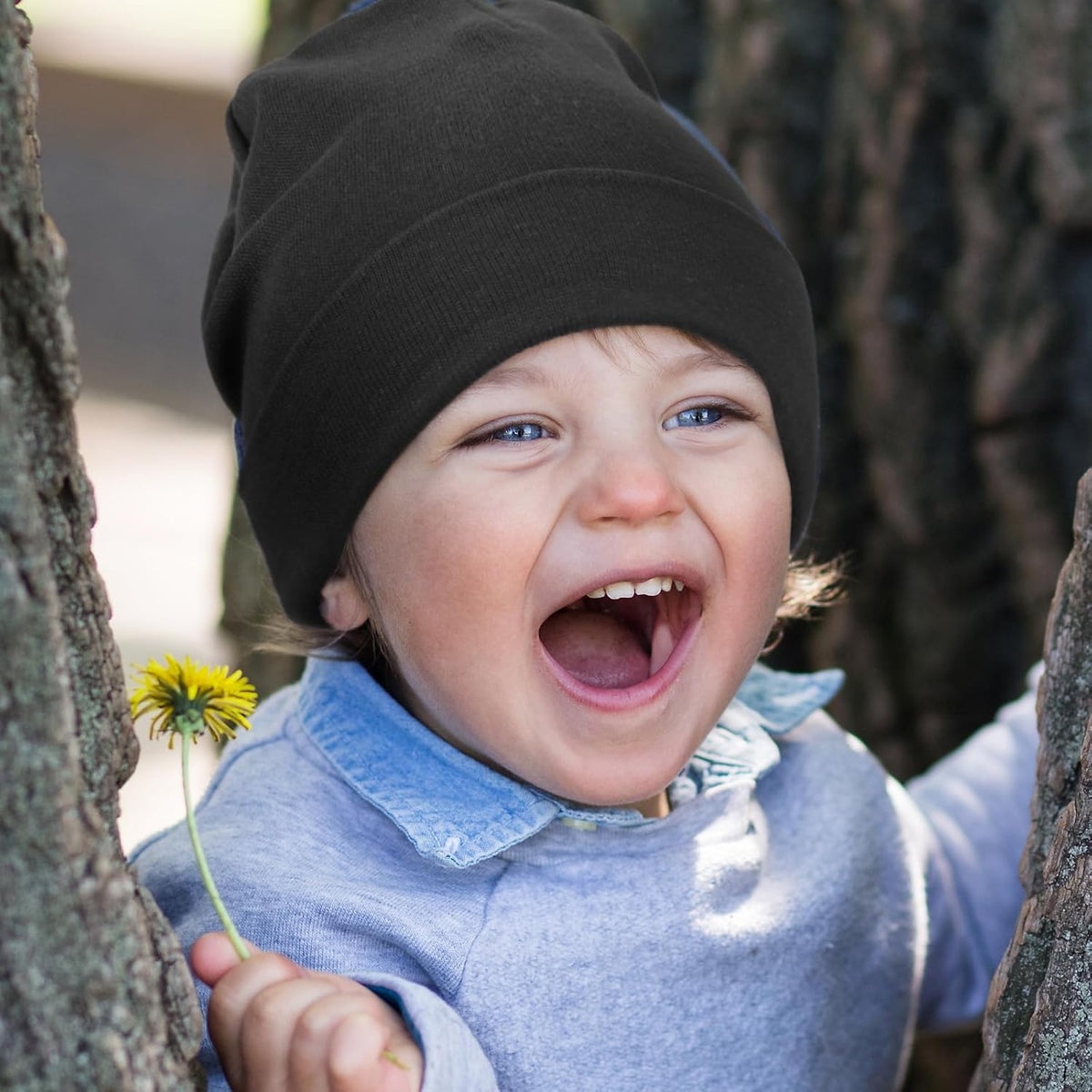 DRESHOW BQUBO 4 Pieces Baby Beanie Newborn Toddler Soft Cute Knit Hat Hospital Hats for Baby Boys