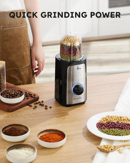 SANGCON 5 in 1 Blender and Food Processor Combo for Kitchen, Small Electric Food Chopper for Meat
