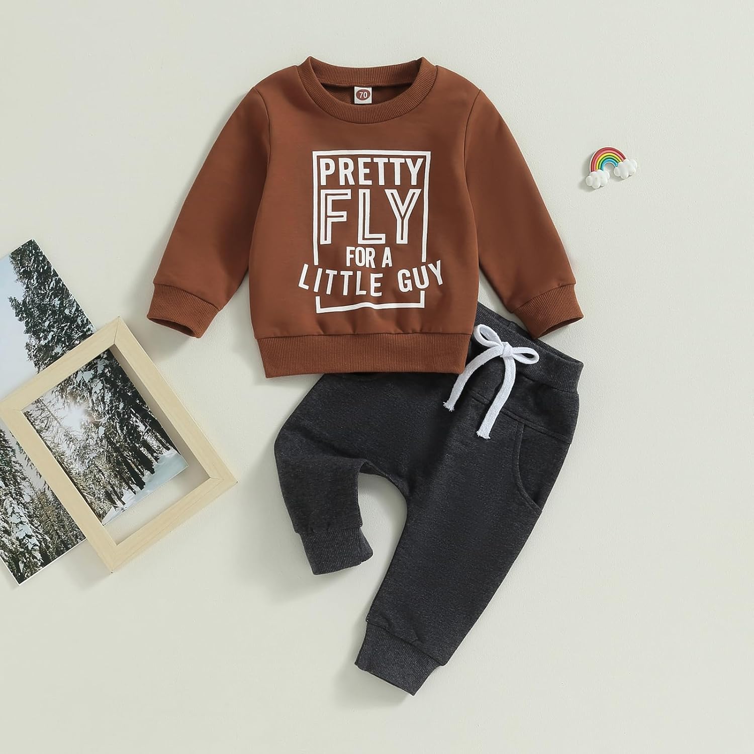 Baby Boy Clothes Fall 6 12 18 24 Months Football Long Sleeve Pullover Tops & Pant Sets Toddler