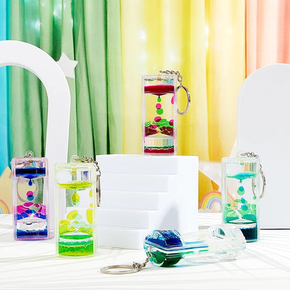 12 Pcs Liquid Motion Bubbler Keychains, Liquid Motion Bubbler Sensory Toys Liquid Keychain Fidget