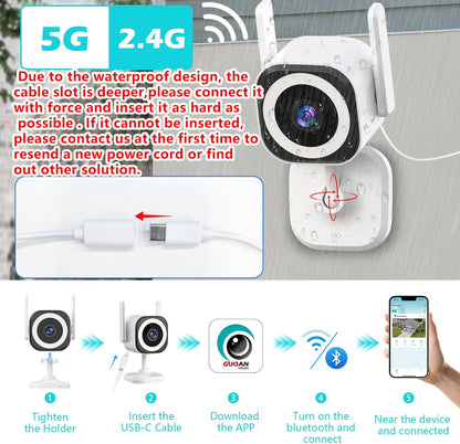 5G Outdoor/Indoor Security Camera,1080P Baby Monitor Cameras for Bedroom/Elder/Dog/Pet Camera,IP66