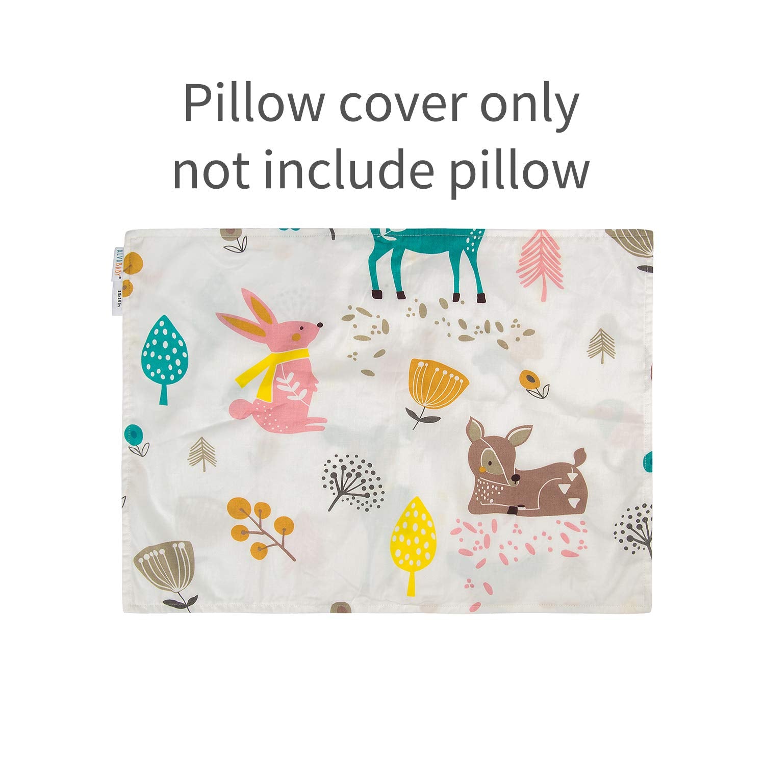 ALVABABY Toddler Pillowcases 2 Pack Organic Cotton Kids Pillow Cover Fit 13"x 18" or 14"x19"