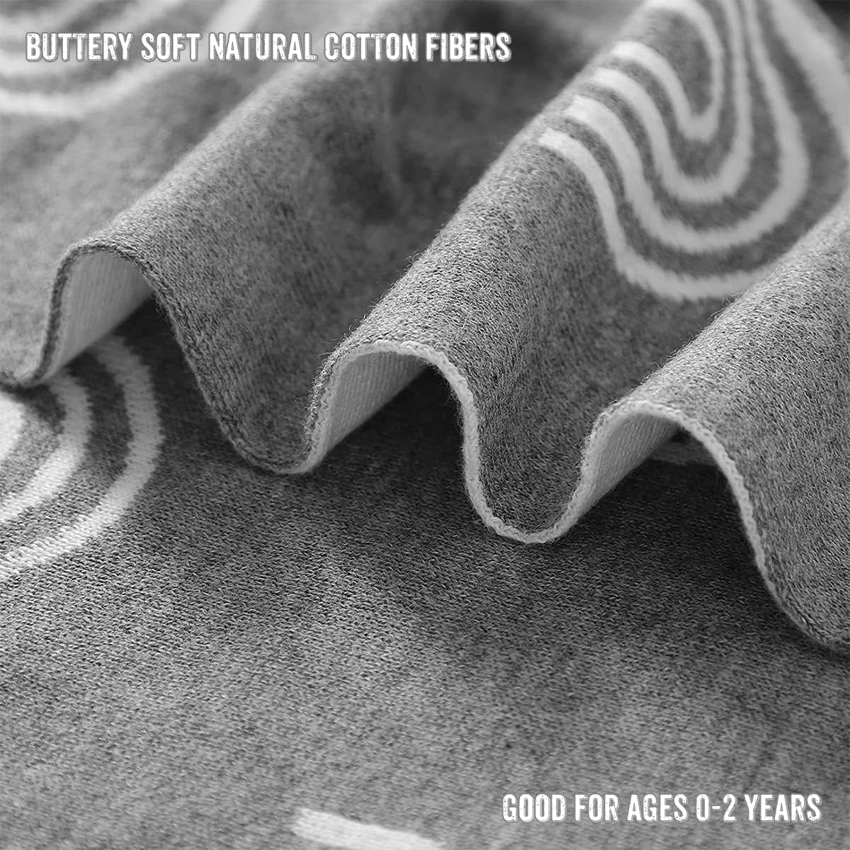 Gender Neutral Receiving Blanket 100% Cotton Buttery Soft Cozy Receiving Swaddle Crib Stroller