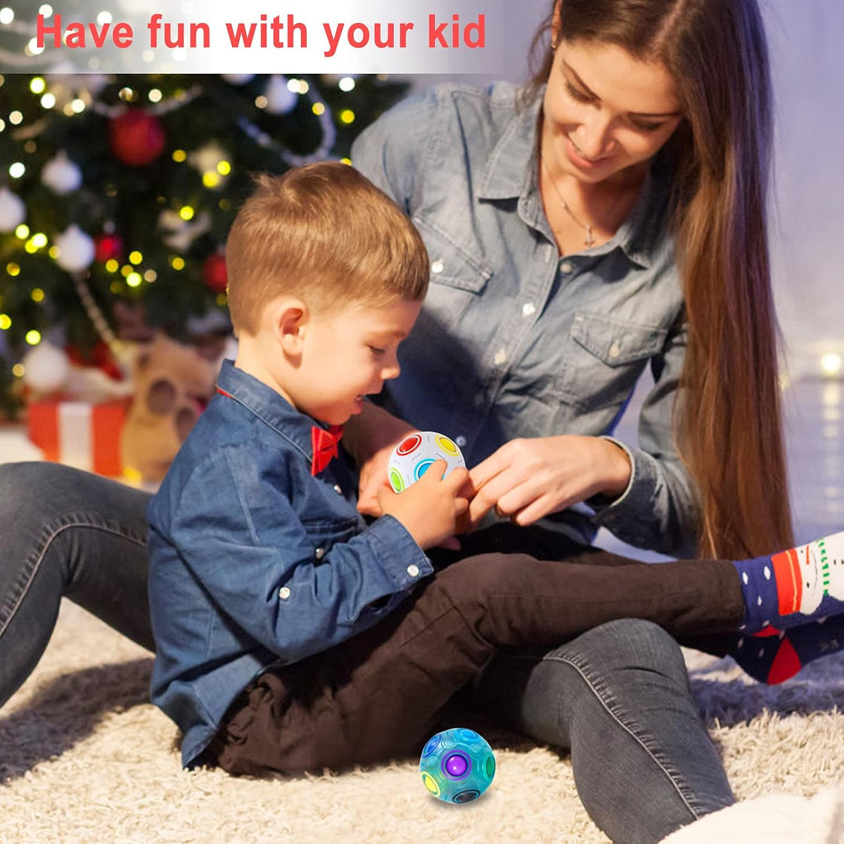 Vdealen Magic Rainbow Puzzle Ball, Fidget Ball Puzzle Brain Teaser Fidget Toy for Boys & Girls