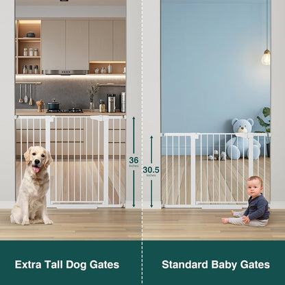 Cumbor 36" Extra Tall Baby Gate for Stairs, 29.7-48" Wide Dog Gates for Doorways, Auto Close Safety