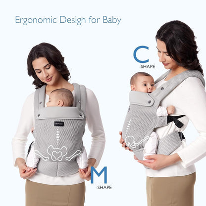 Momcozy Breathable Mesh Baby Carrier, Ergonomic and Lightweight Infant Carrier for 7-44lbs with