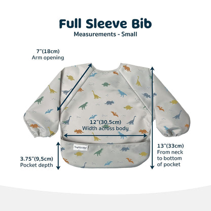 Tiny Twinkle Mess Proof Baby Bib,Waterproof Smock Baby Bib for Eating,Machine Washable Long Sleeve