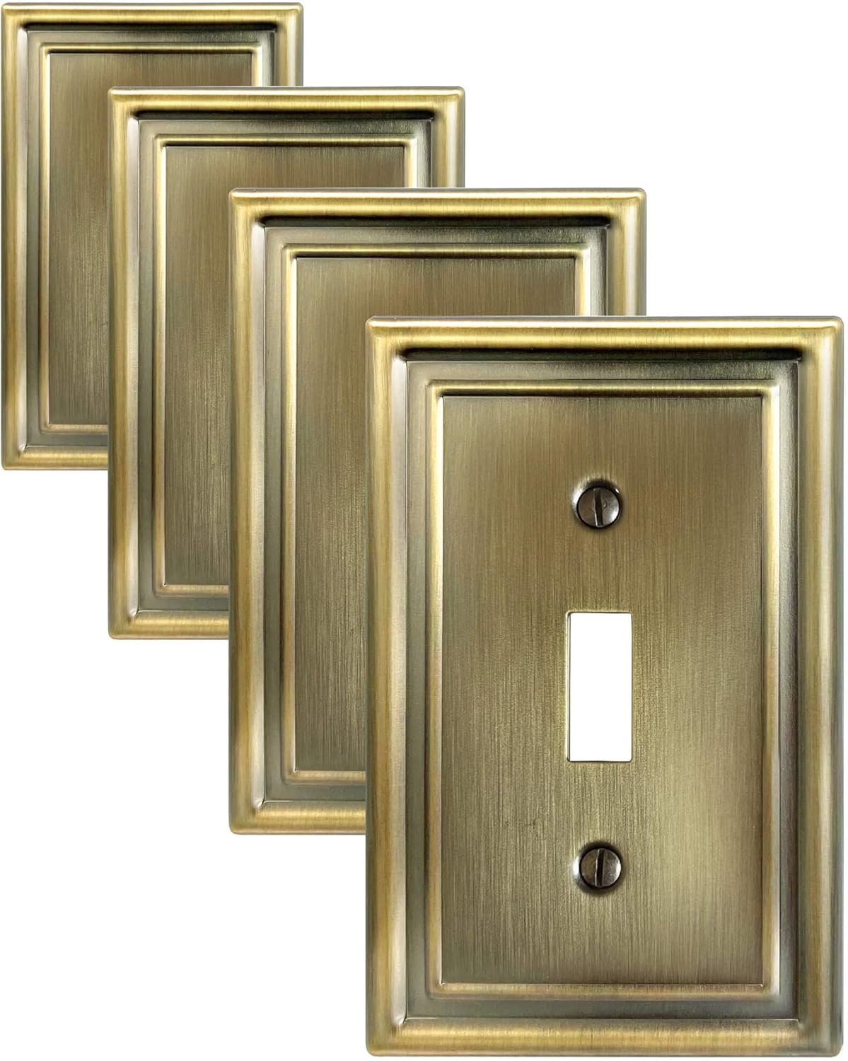 Antique Brass Light Switch Cover, Single Toggle Switch Plate Cover, Durable Metal Wall Plate