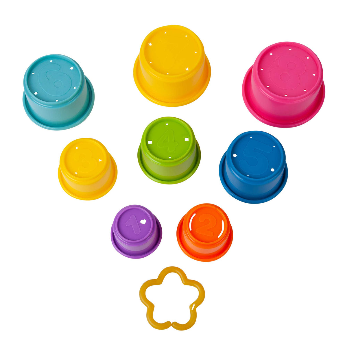 The First Years Stack & Count Stacking Cups - Colorful Baby Stacking Water Toys Set - Stackable
