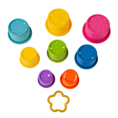 The First Years Stack & Count Stacking Cups - Colorful Baby Stacking Water Toys Set - Stackable