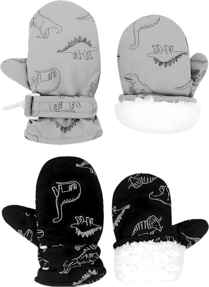 Toddler Gloves Kids Mittens Winter Warm Lined Fleece Gloves Waterproof Snow Baby Mitten for Boys