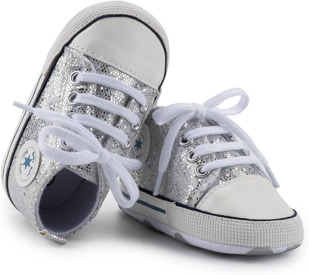 Unisex Baby Girls Boys Canvas High-top Shoes, Newborn Infant Anti-Slip Soft Sole Frist Walking