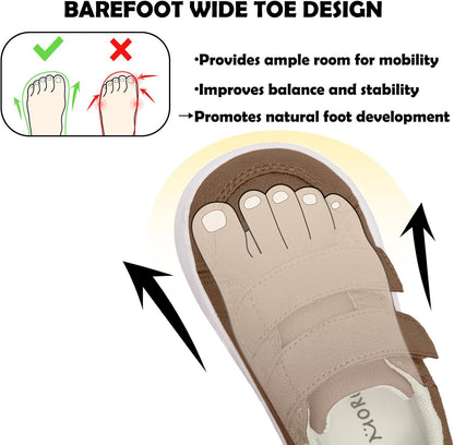 MORENDL Wide Toe Box Shoes Toddler Barefoot Shoes Baby Walking Shoe Boy Girl Non-Slip Zero Drop