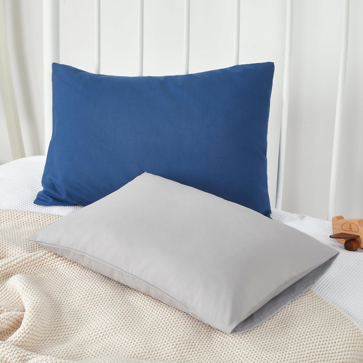 TILLYOU Toddler Pillowcase 2 Pack with Envelope Closure,13" x 18" Silky Soft Microfiber Travel Kids