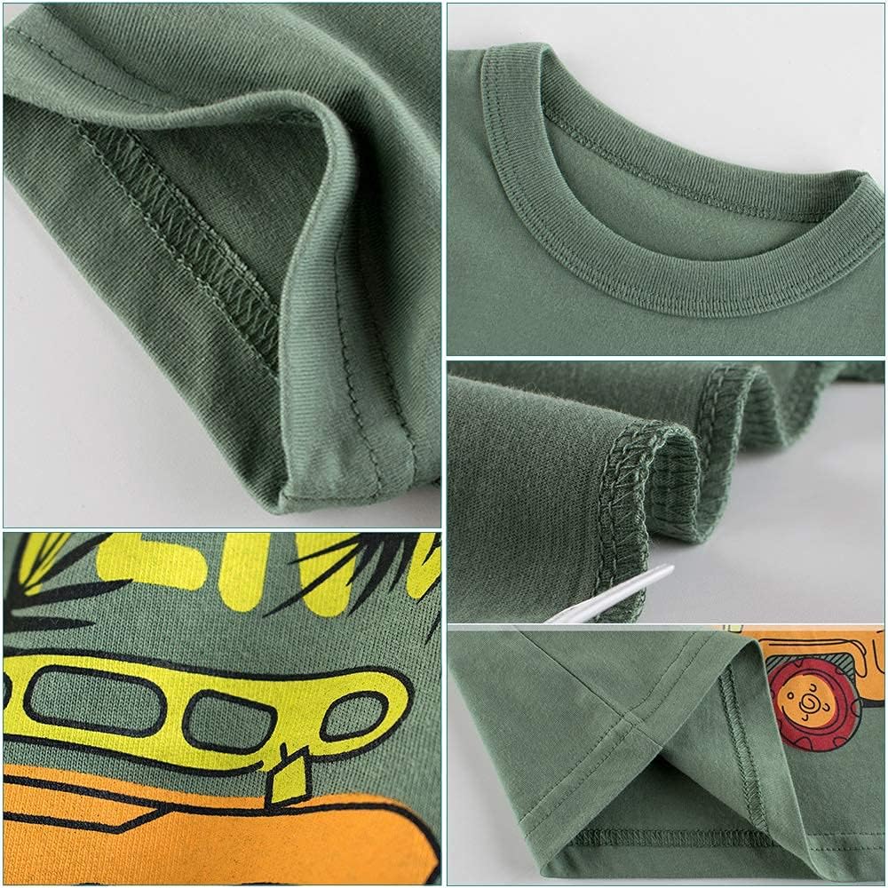 Boys' 4-Pack Excavator Short Sleeve Crewneck T-Shirts Top Tee Size 2-7 Years Toddler Boys' Value