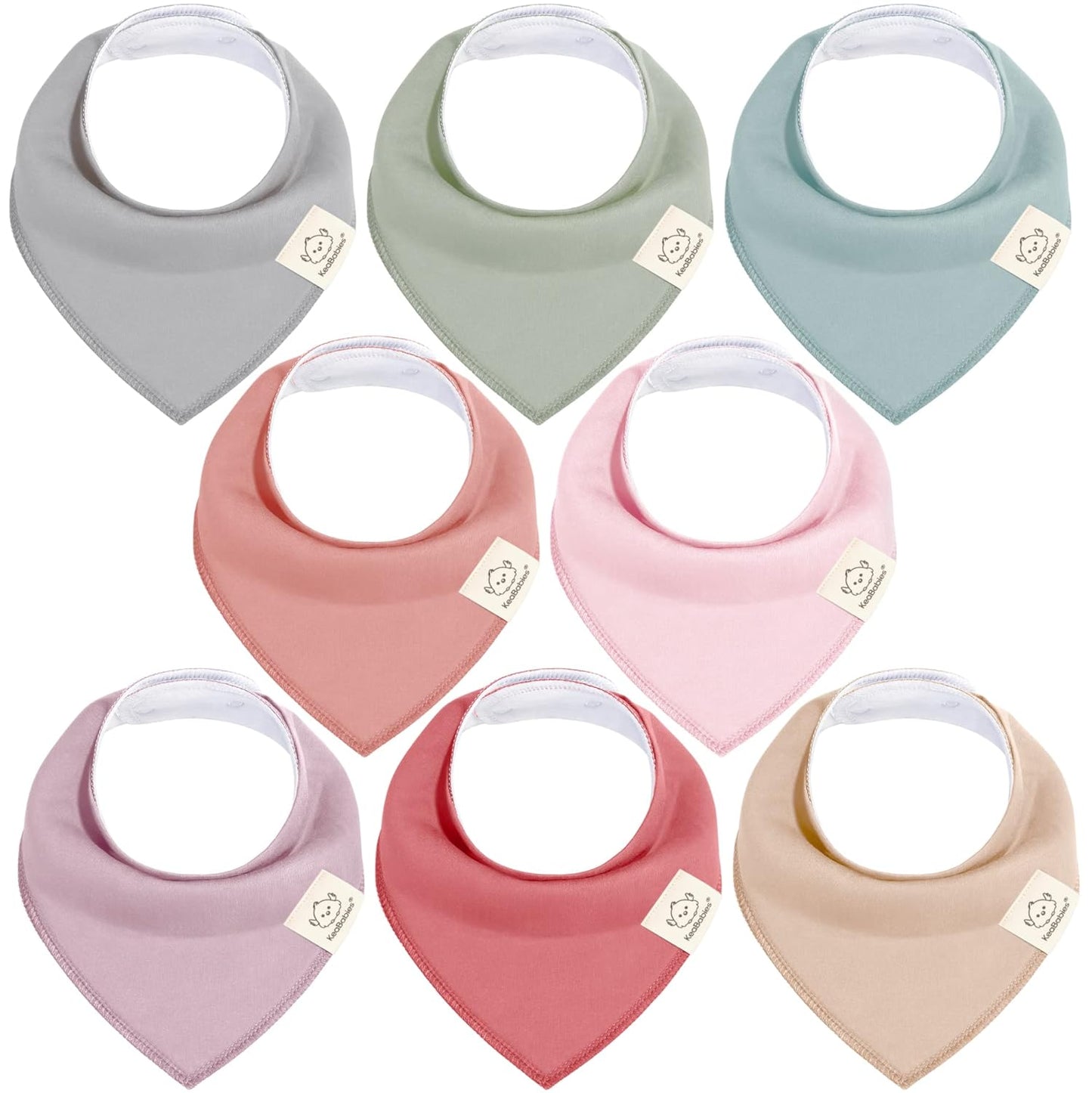 8-Pack Organic Baby Bandana Bibs for Girls - Super Absorbent Triangle Baby Bibs for Drooling and