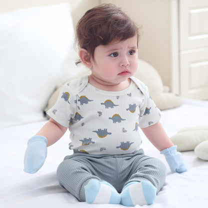 Baby Bodysuit and Pant Set 6-pcs Ribbed Soft Infant Boy Girl Clothes Outfits