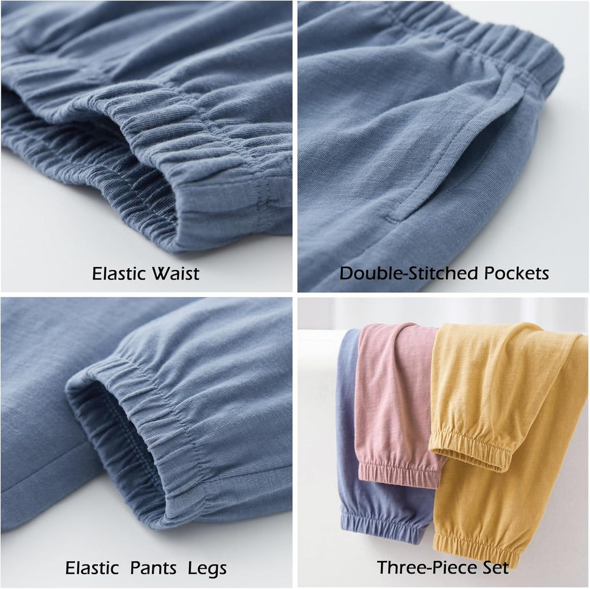 Toddler Boy 3 Pack Long Bloomers Baby Soft Cotton Basic Sweatpants Kids Summer Fall Solid Casual