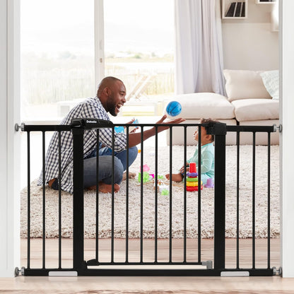 Babelio Metal Baby Gate, 29-48" Auto Close Easy Install Pet Gate, Extra Wide Walk Thru Child Safety