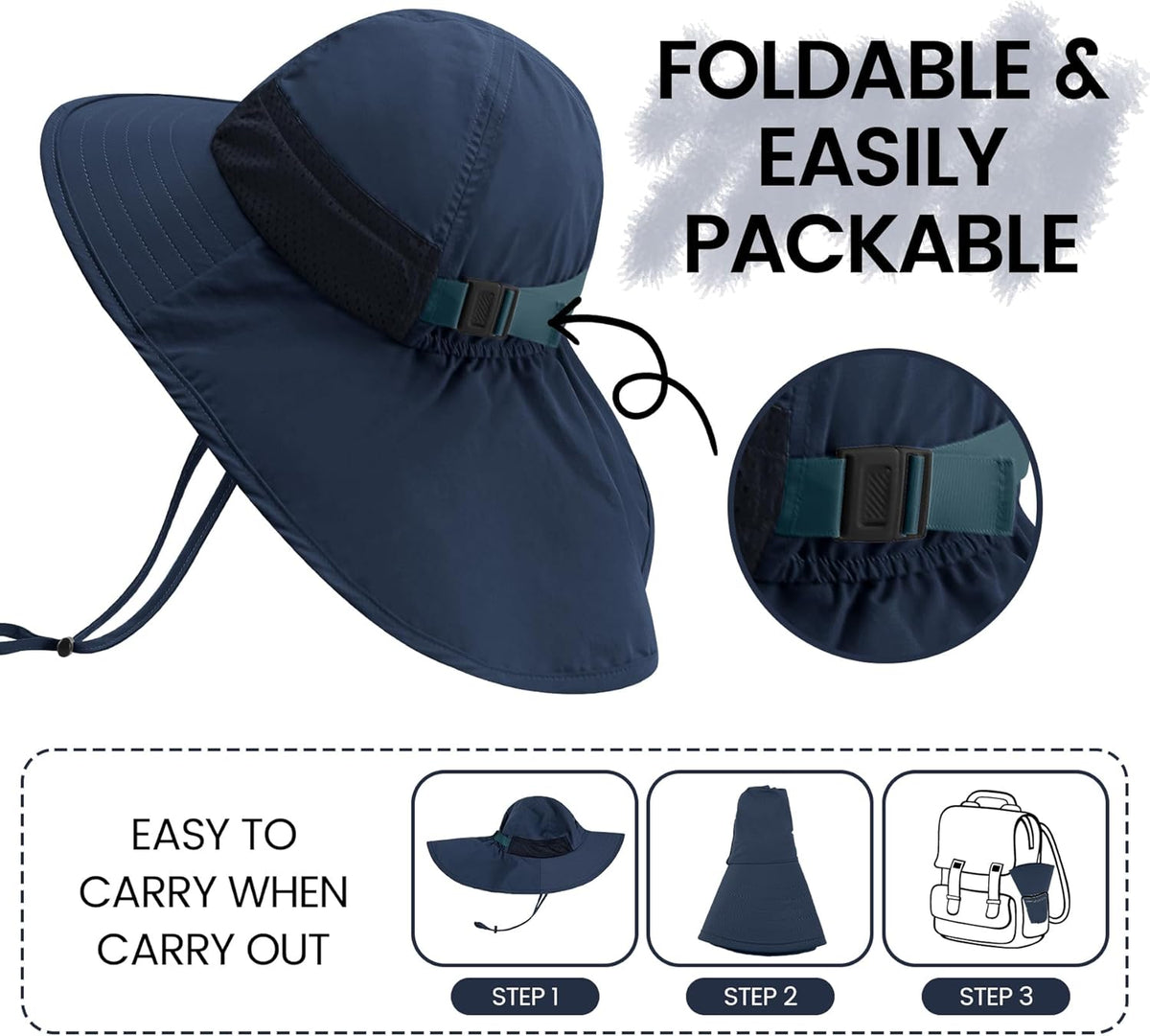 Baby Sun Hat with Neck Flap for Sun Protection Toddler Beach Hat UPF 50+ Outdoors 0-6 Years Boys