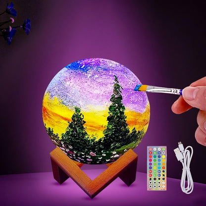 HOLA Paint Your Own Moon Lamp Kit, 2025 Update USB Rechargeable Remote Control, DIY Arts Supplies