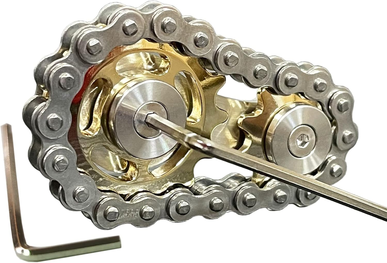 Sprocket Fidgets Chain Stainless Steel Fidget Cube Gears Linkage Bike Chain Novelty Fidget Block