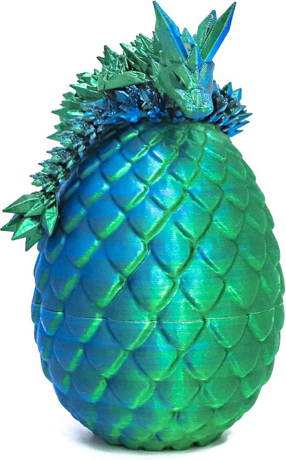 Dragon Egg - 3D Dragon Egg with Flexible Pearly Sheen Dragon Inside, 3D Printed Surprise Gift
