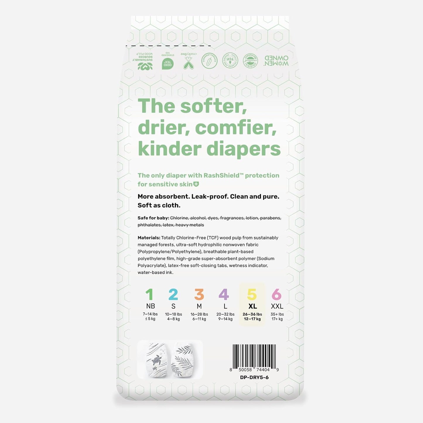 Parasol Clear+Dry Disposable Diapers, RashShield Protection, Leakproof Design, Hypoallergenic