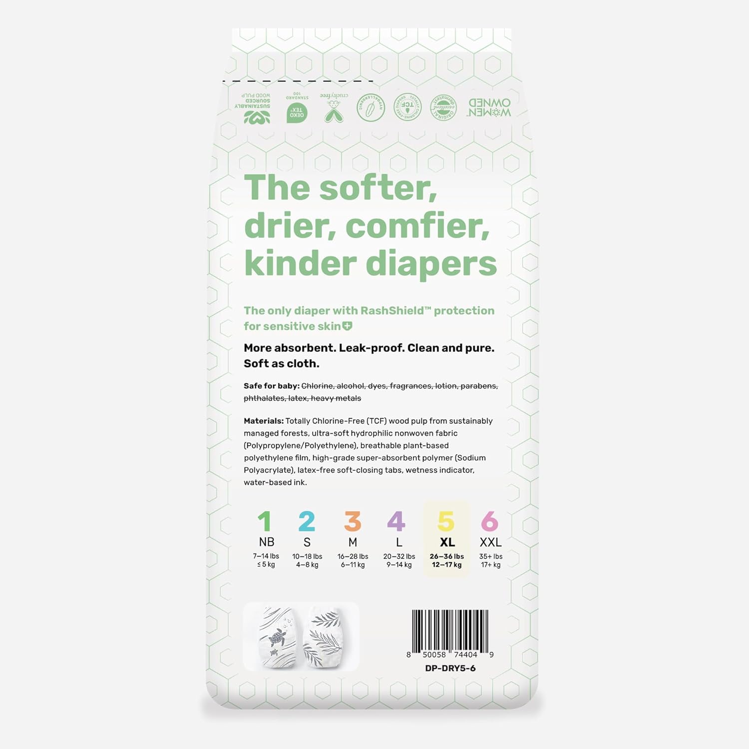 Parasol Clear+Dry Disposable Diapers, RashShield Protection, Leakproof Design, Hypoallergenic