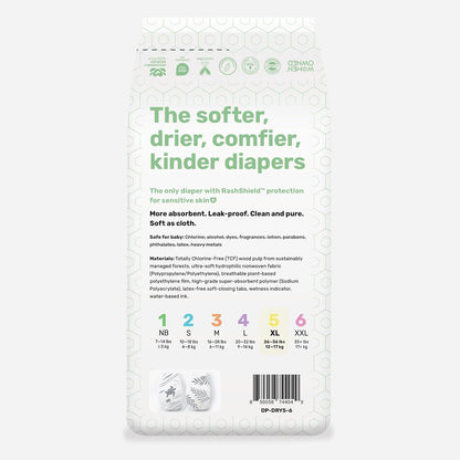 Parasol Clear+Dry Disposable Diapers, RashShield Protection, Leakproof Design, Hypoallergenic