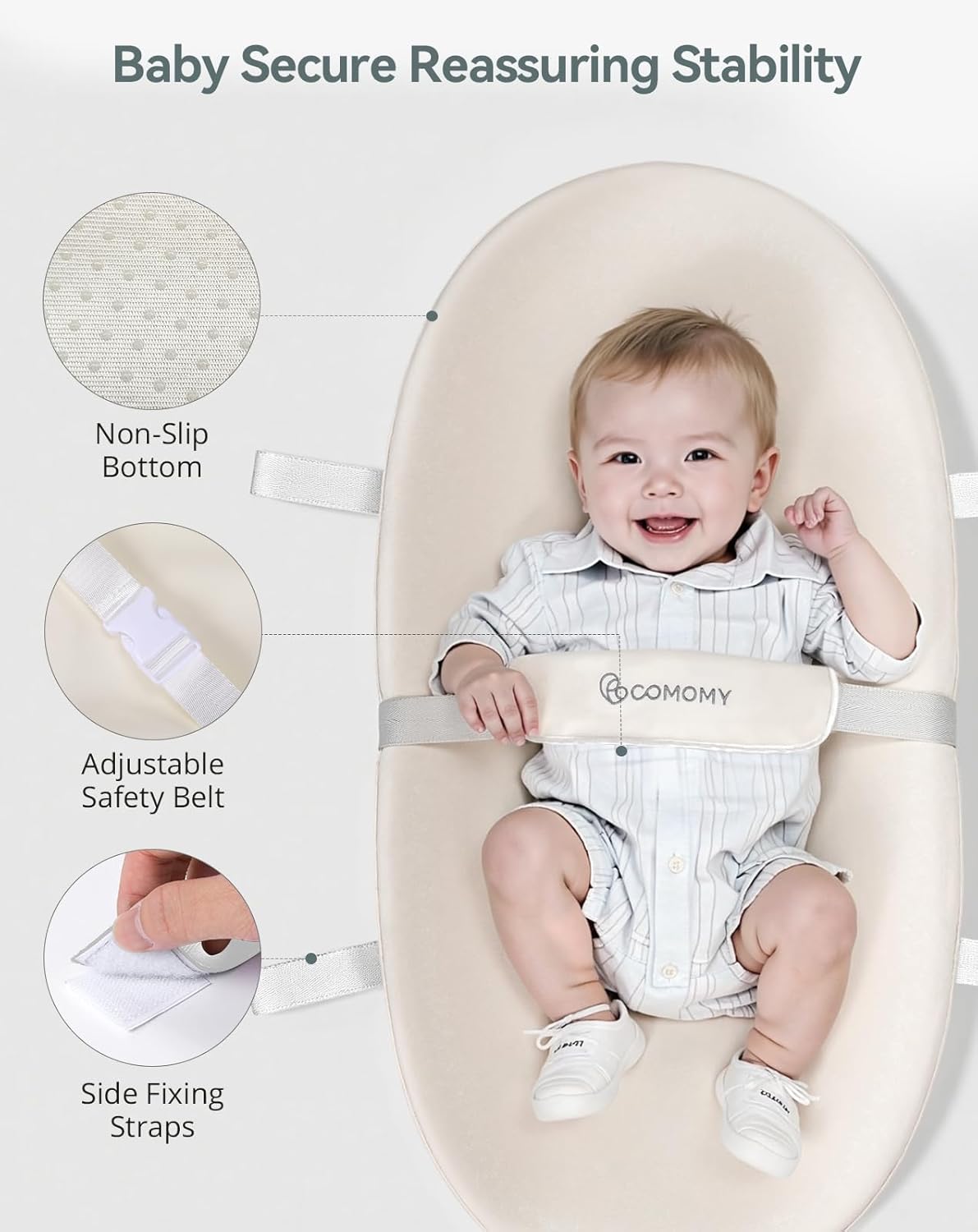 COMOMY Baby Changing Pad with Wipeable & Waterproof PU Cover, Contoured Diaper Changing Pad for