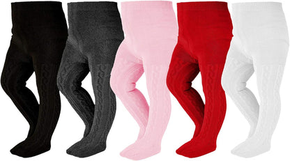 EPEIUS Baby Girl Tights Thick Cable Knit Leggings Stockings Cotton Pantyhose for Newborn Infant
