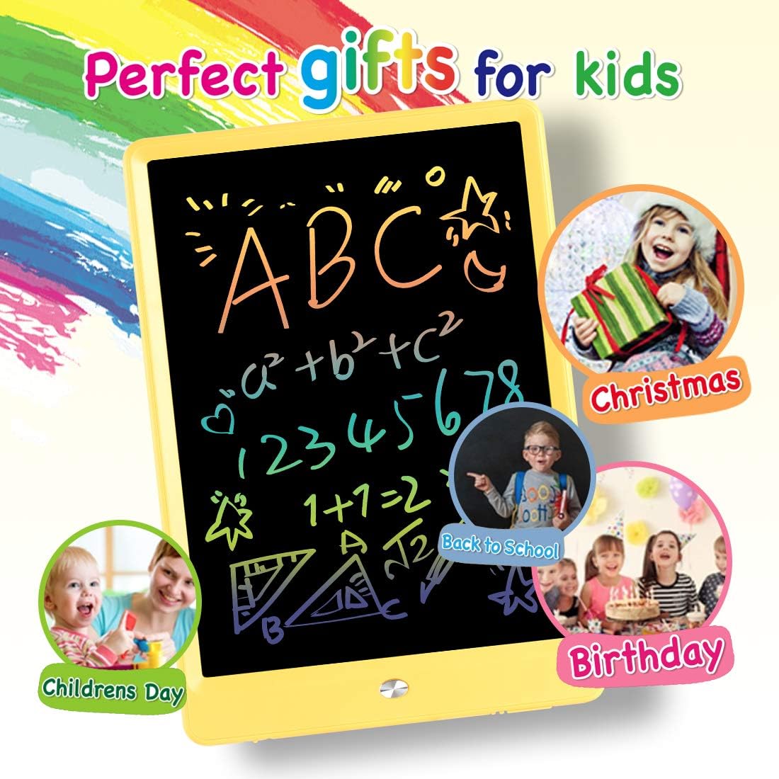 ORSEN LCD Writing Tablet 10 Inch, Colorful Doodle Board Drawing Tablet, Erasable Reusable Writing