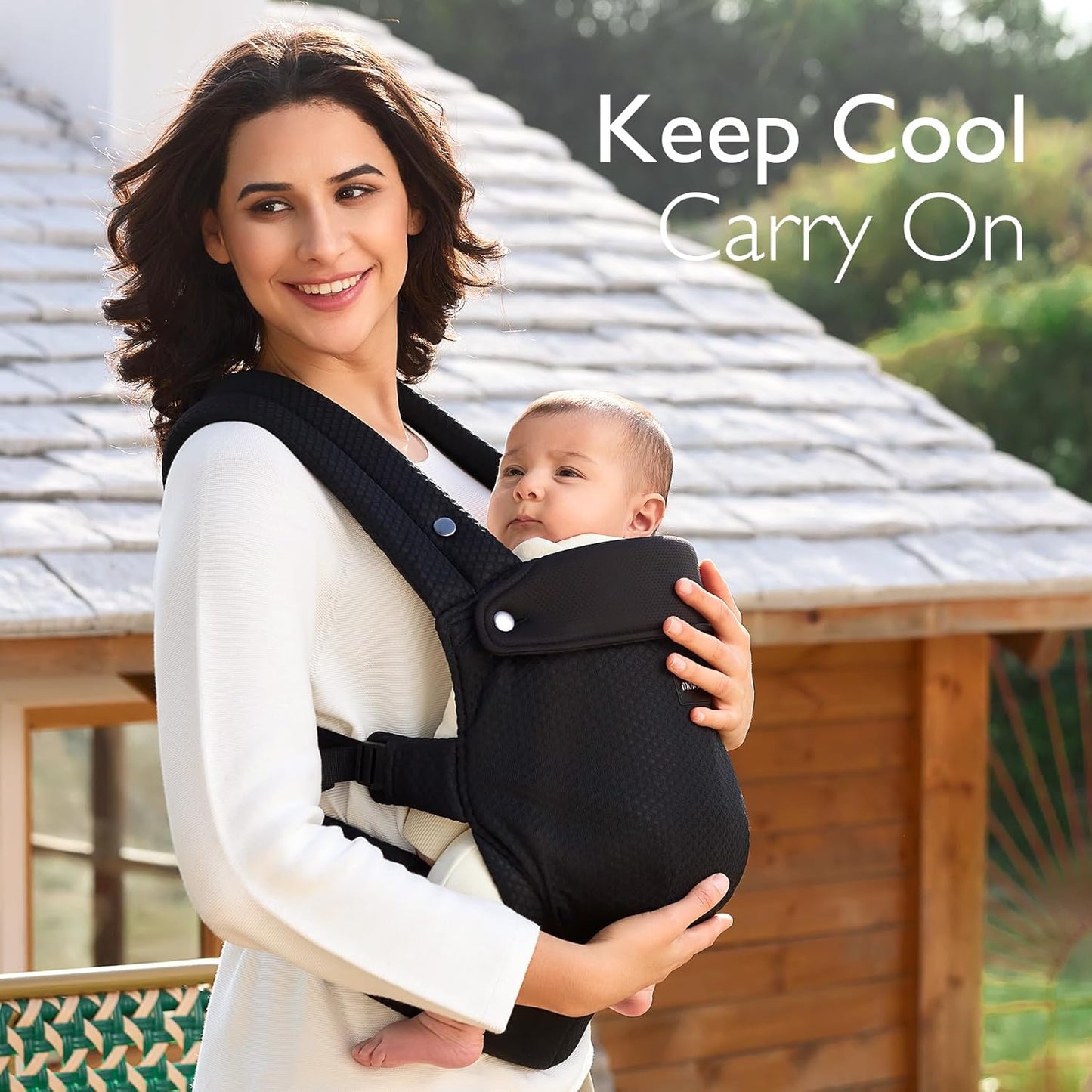 Momcozy Breathable Mesh Baby Carrier, Ergonomic and Lightweight Infant Carrier for 7-44lbs with