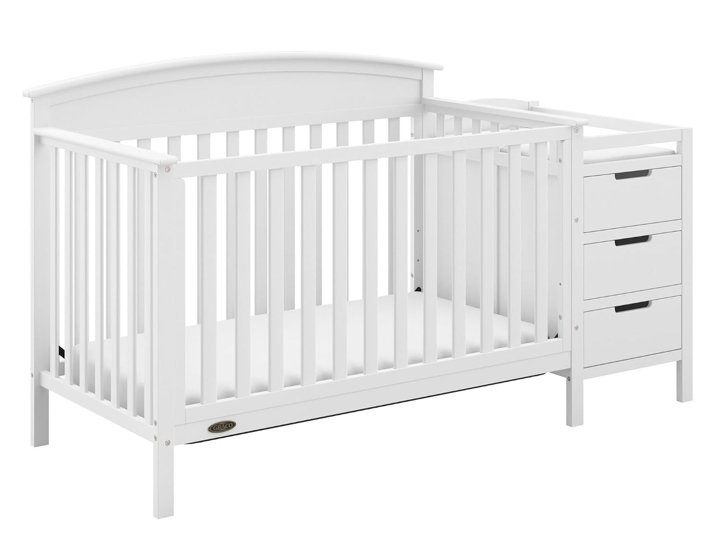 Graco Benton 5-in-1 Convertible Crib and Changer (White) – Crib and Changing -Table Combo, Includes