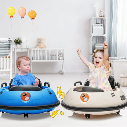 12V Electric Ride on Bumper Car for Toddlers, Kids Bumper Car with Remote Control, LED Lights & 360