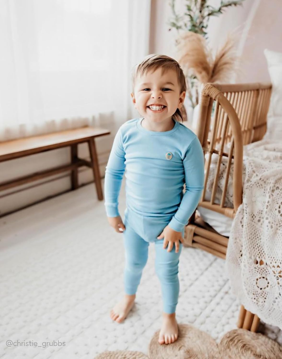 moimoln 6M-8Y Modal Cotton Solid Soft Breathable Baby Toddler Boys Girls Snug fit Pjs Long Sleeve