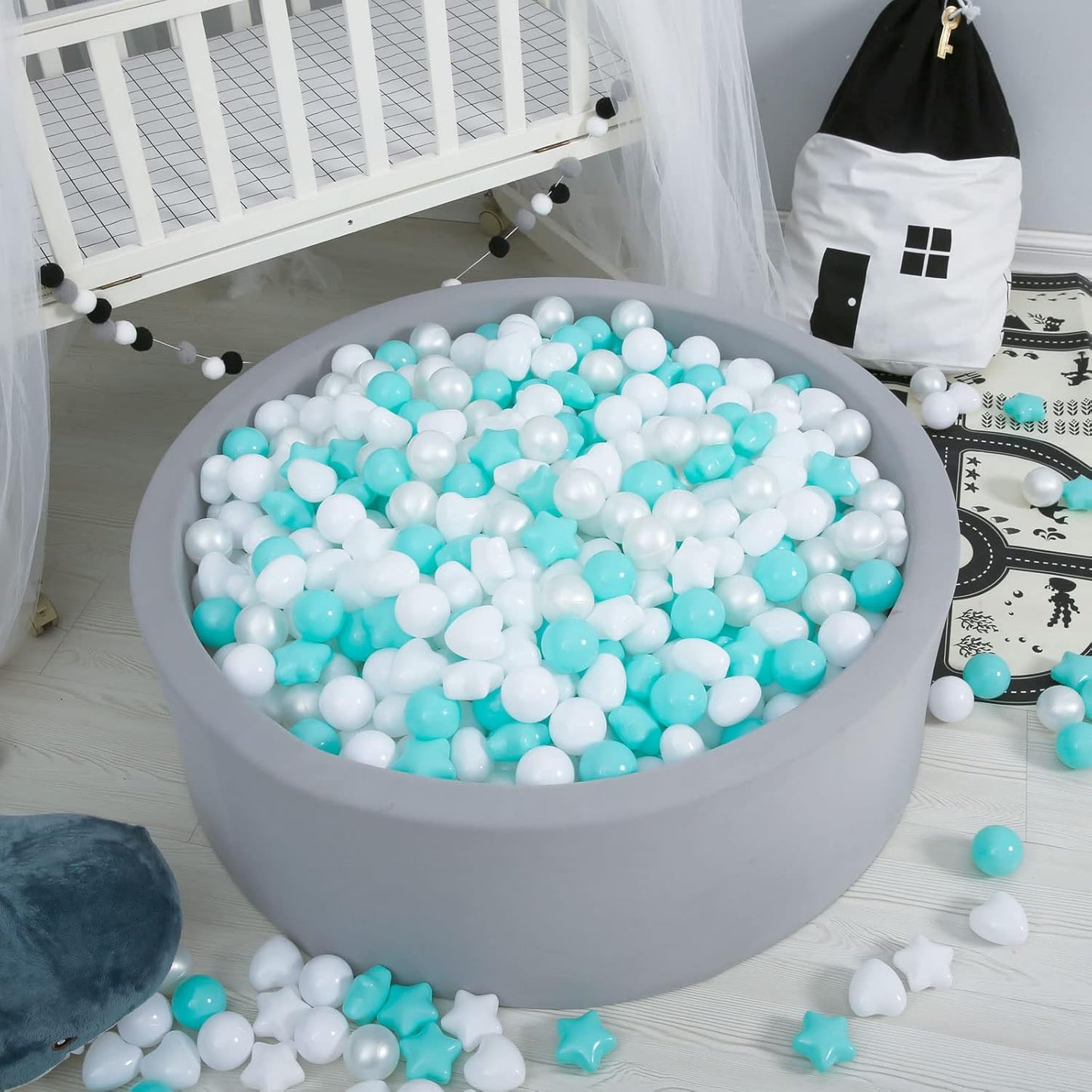 GOGOSO Ball Pit Balls Shapes for Kids - 100 Pieces Crush Proof Stress StarBalls BPA&Phthalate Free